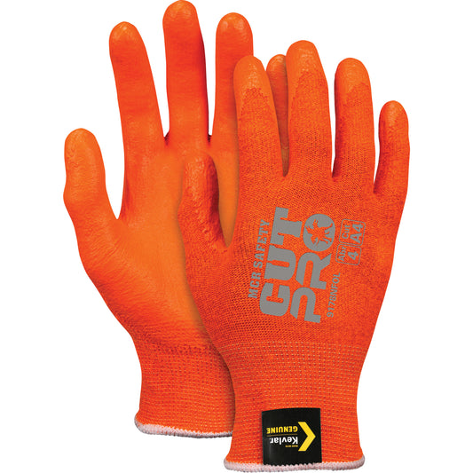 Mcr Safety Cut Resistant Gloves, Size Large, 13 Gauge, Foam Nitrile Coated, Kevlar® Shell, ASTM ANSI Level A4
