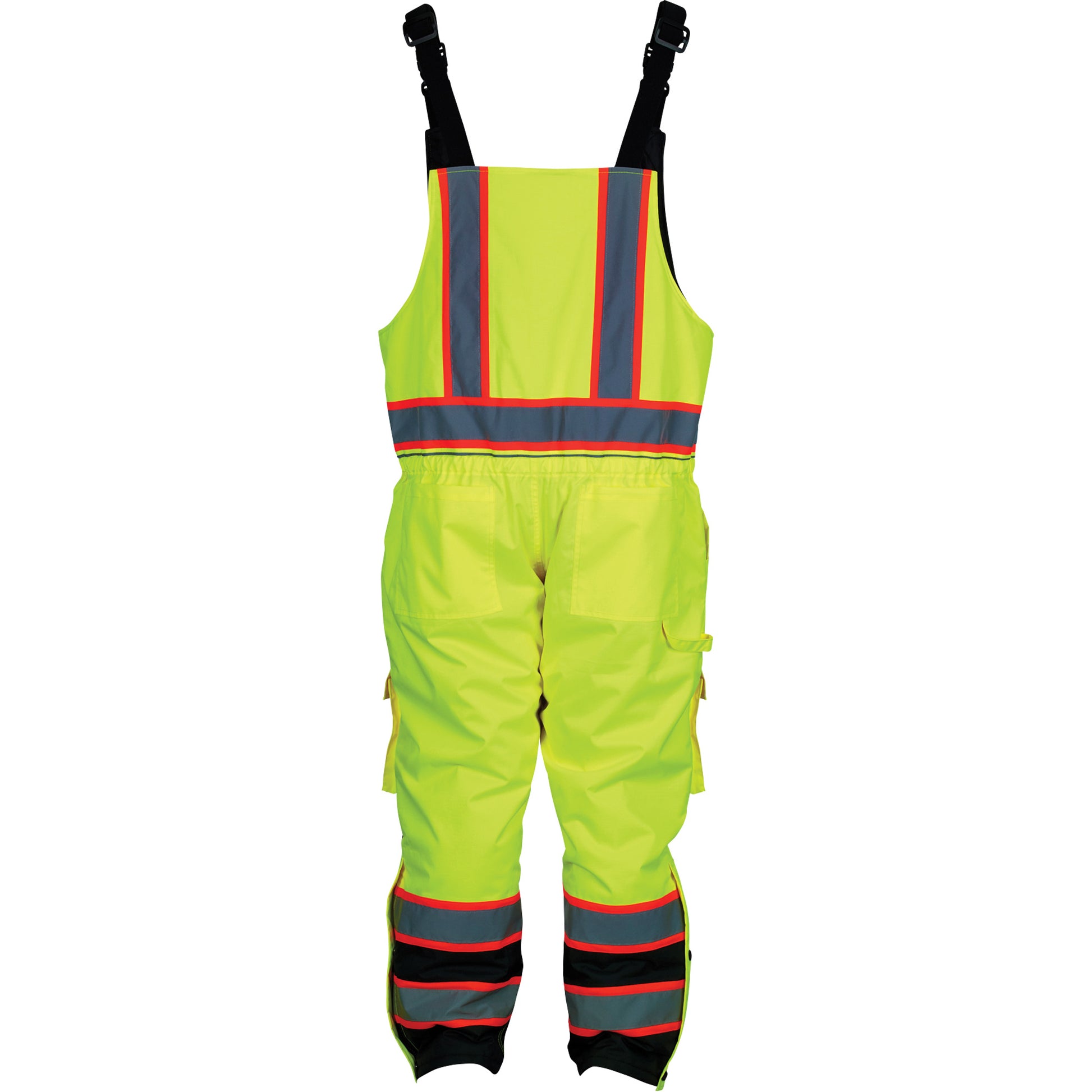 Mcr Safety Insulated Overalls, Polyester/Polyurethane, 5X-Large, High Visibility Lime-Yellow