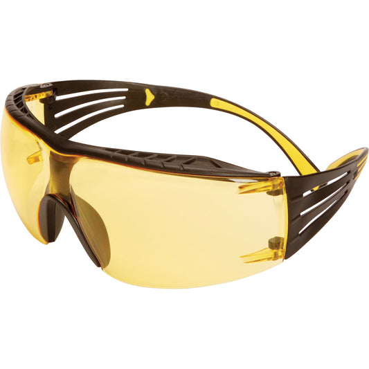 3M Securefit™ 400 Series Safety Glasses, Amber Lens, Anti-Fog/Anti-Scratch, ANSI Z87+/Meets/Exceeds CSA Z94.3