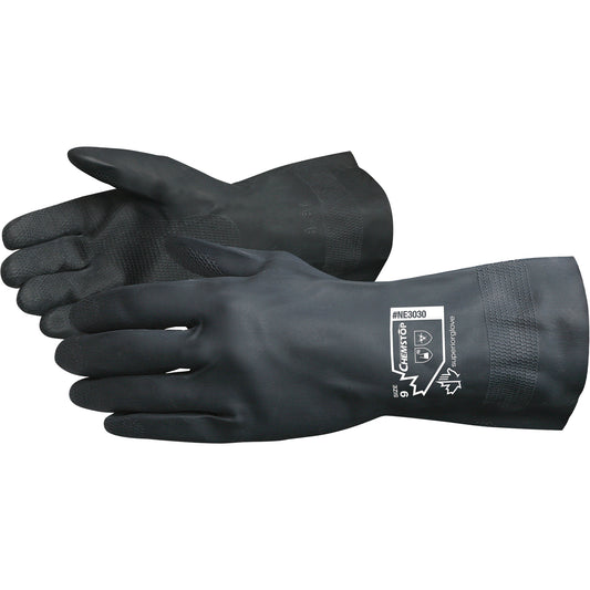 Superior Glove Works Ltd. Chemstop™ Lined Chemical-Resistant Gloves, Size 10, 12" L, Neoprene, Flock-Lined Inner Lining, 30-mil