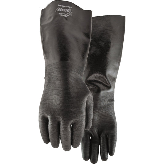 Showa Chemical Resistant Gloves, Size Large/10, 18" L, Neoprene, Cotton Inner Lining, 84-mil