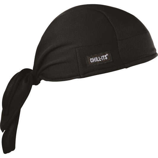 Ergodyne Chill-Its® 6615 Cooling Doo Rag, Black