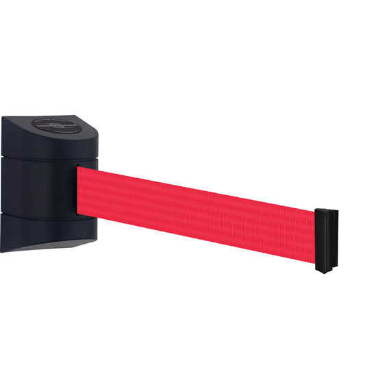Tensator TensaBarrier® Wall Mounted Unit, Plastic, Screw Mount, 30', Red Tape