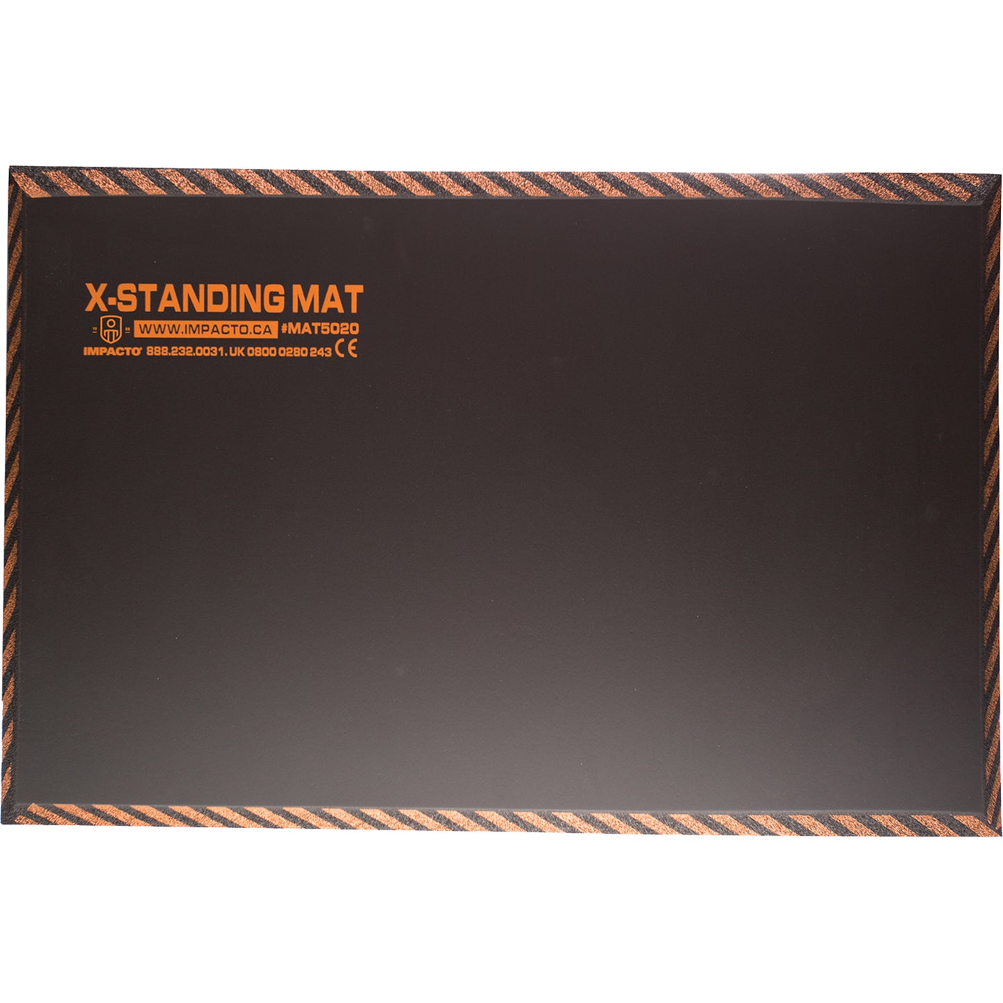 Impacto Anti-Fatigue Standing Mat, Smooth, 16" x 28" x 1", Black, Rubber