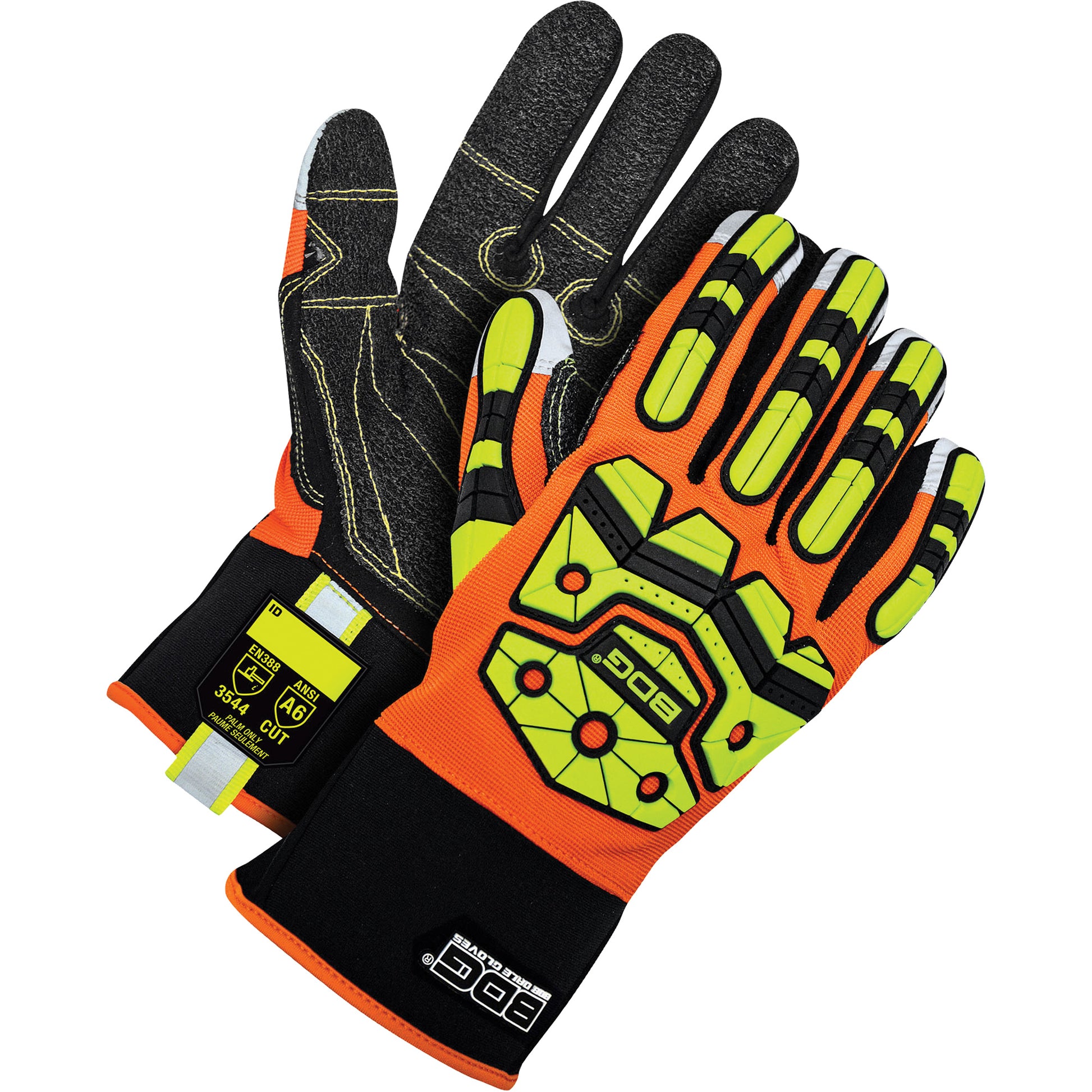 Bob Dale Gloves X-Site™ Cut-Resistant Mechanics Impact Gloves, X-Large, Synthetic Palm, Slip-On Cuff