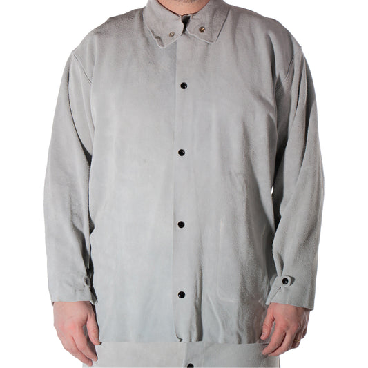 Natpro Cowhide Split Leather Welding Jacket, Leather, Small, Grey