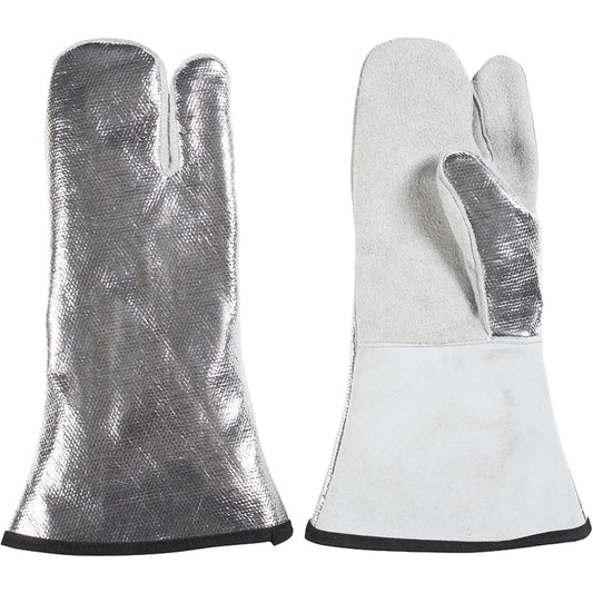 Natpro One Finger Heat Resistant Mitt, Aluminized/Kevlar®/Leather, One Size, Protects Up To 650°F (343°C)