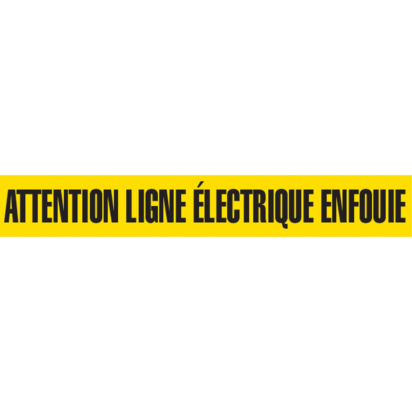 Incom Top Tape & Label "Attention Ligne Électrique Enfouie" Barricade Tape, French, 3" W x 1000' L, Black on Yellow