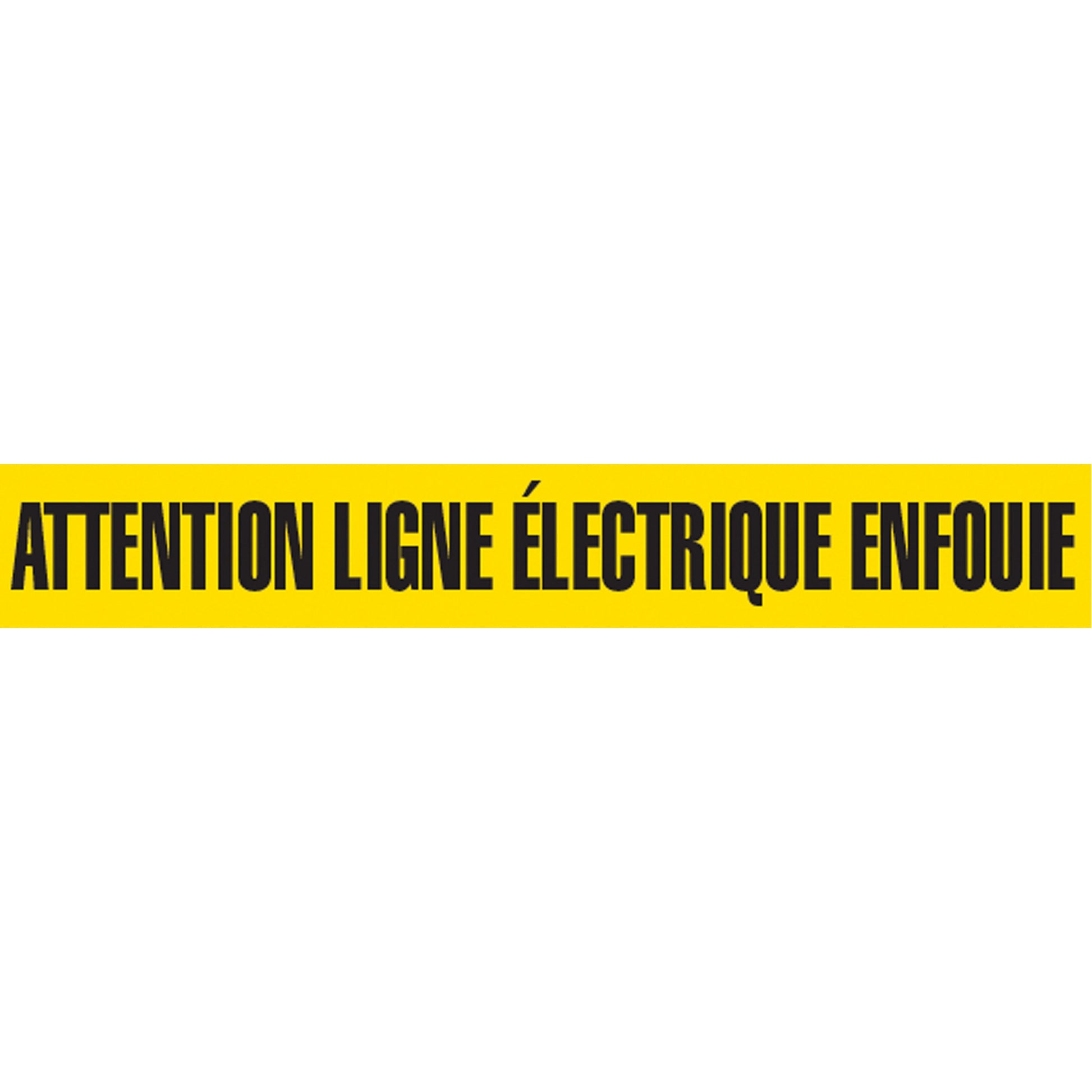 Incom Top Tape & Label "Attention Ligne Électrique Enfouie" Barricade Tape, French, 3" W x 1000' L, Black on Yellow