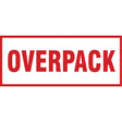 "Overpack" Handling Labels, 6" L x 2-1/2" W, Red on White