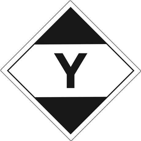 "Y" Limited Quantity Air Shipping Labels, 4" L x 4" W, Black on White