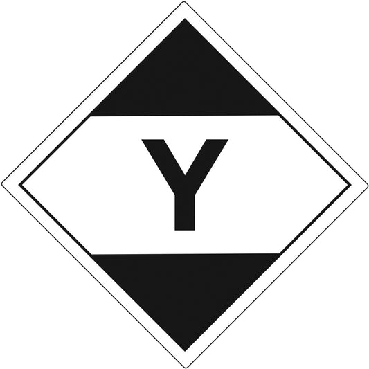 "Y" Limited Quantity Air Shipping Labels, 4" L x 4" W, Black on White