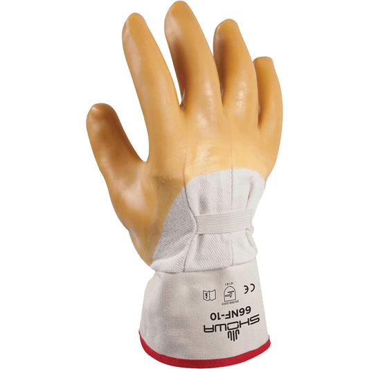 Showa Wrinkle Finish Coated Glove, 10/Large, Rubber Latex Coating, Cotton Shell