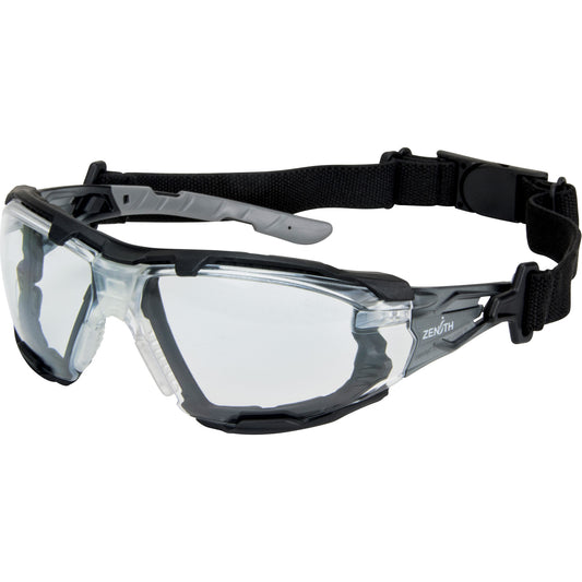 Zenith Safety Products Z2900 Series Safety Glasses with Foam Gasket, Clear Lens, Anti-Scratch, ANSI Z87+/Meets/Exceeds CSA Z94.3