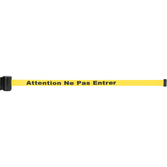 Zenith Safety Products Magnetic Tape Cassette for Build-Your-Own Crowd Control Barrier, Attention ne pas entrer, 7', Yellow Tape