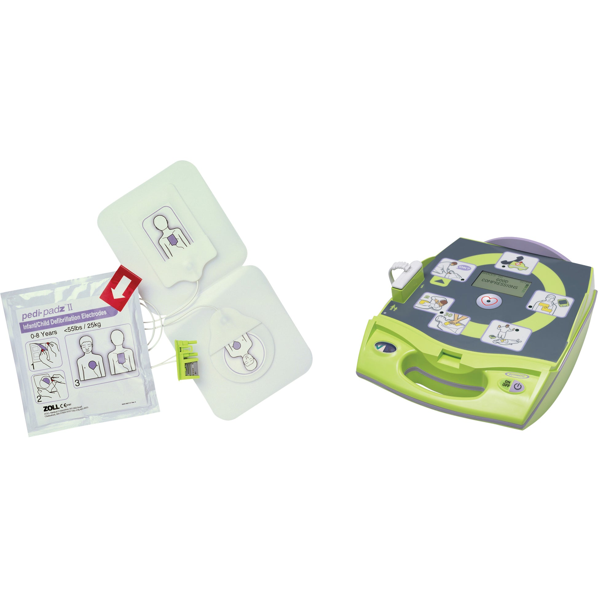 Zoll AED Plus® Defibrillator with Bonus Pedi-Padz® II Electrodes, Automatic, French, Class 4