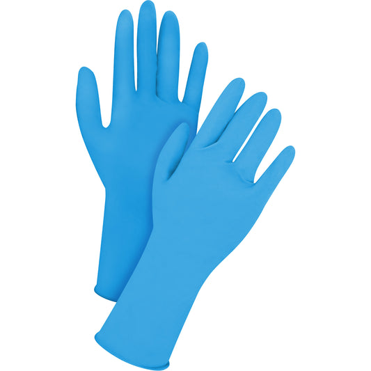 Zenith Safety Products Disposable Gloves, X-Large, Latex, 14-mil, Powder-Free, Blue