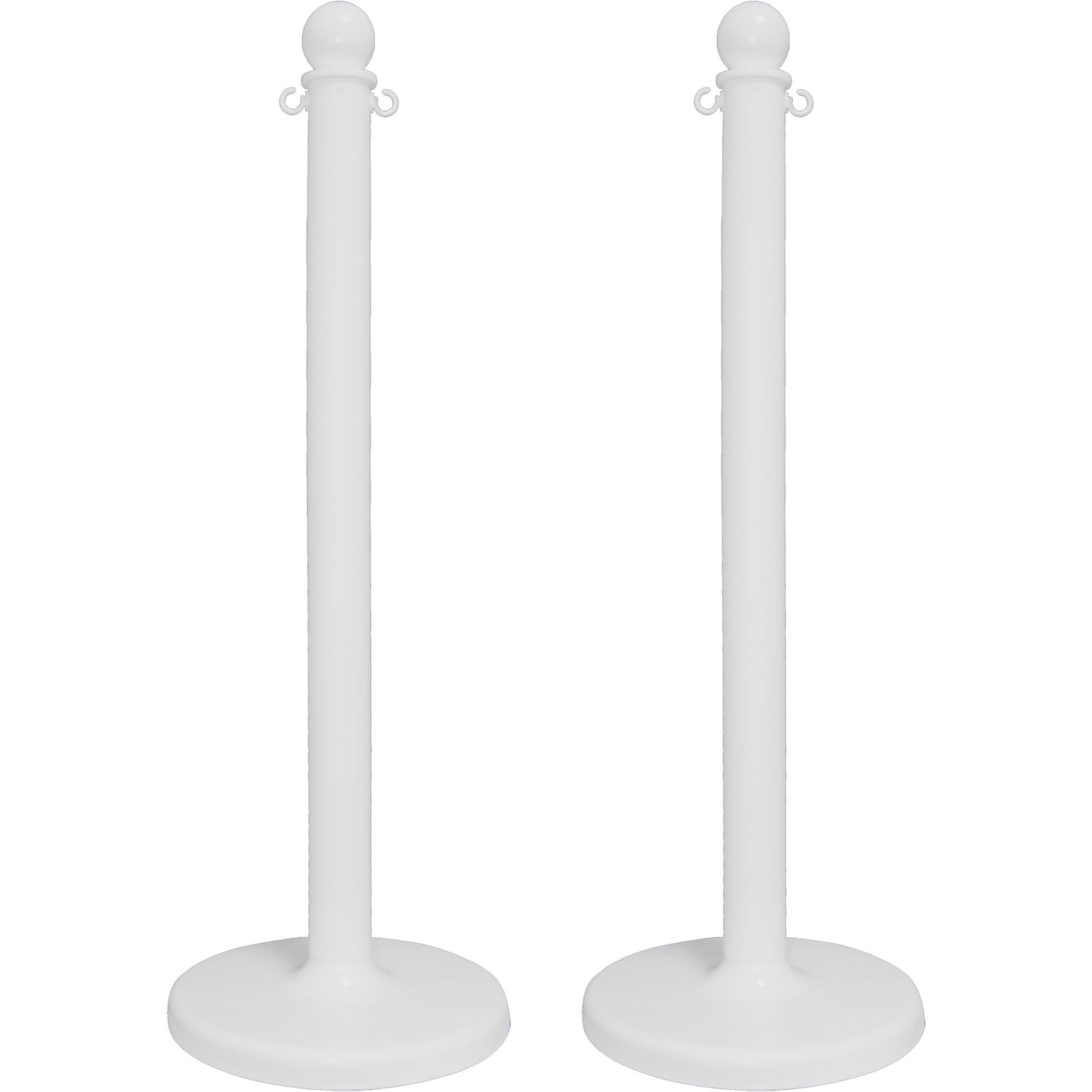 Mr. Chain Medium-Duty Stanchion, 40" High, White