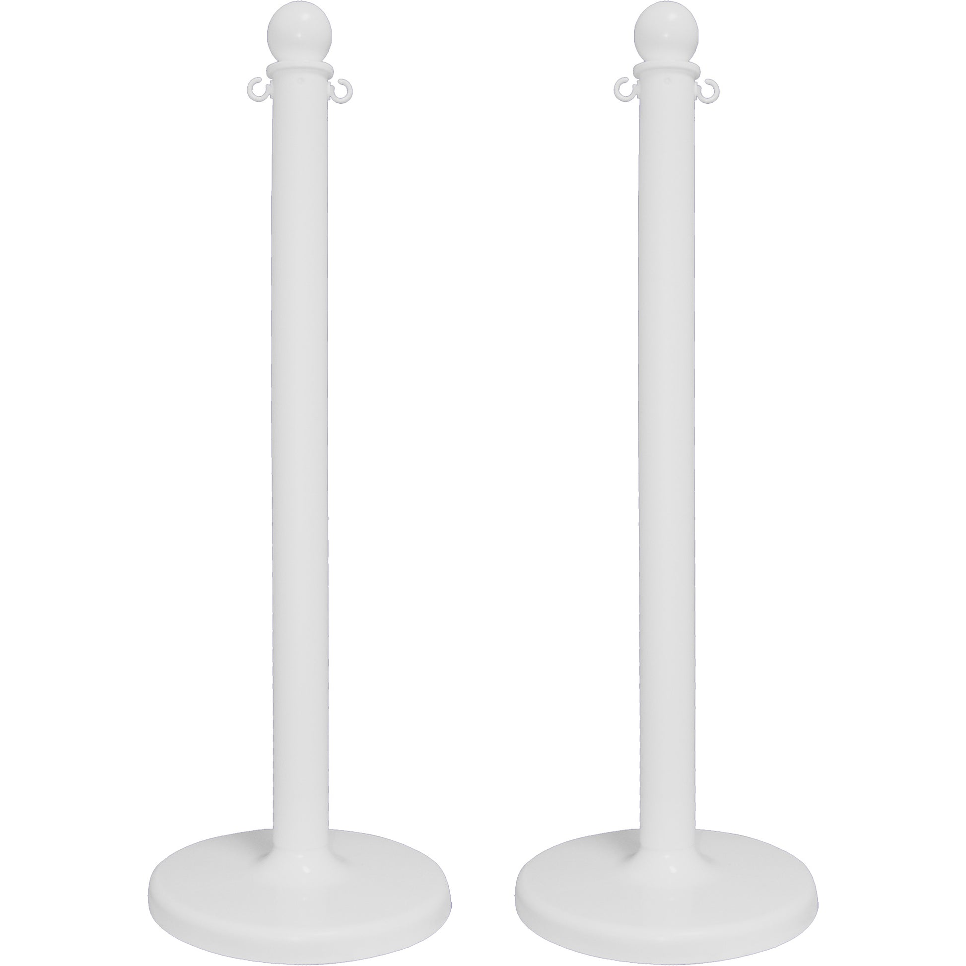 Mr. Chain Medium-Duty Stanchion, 40" High, White