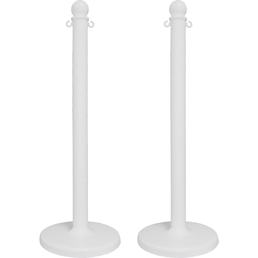 Mr. Chain Medium-Duty Stanchion, 40" High, White