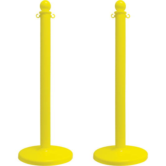 Mr. Chain Medium-Duty Stanchion, 40" High, Yellow