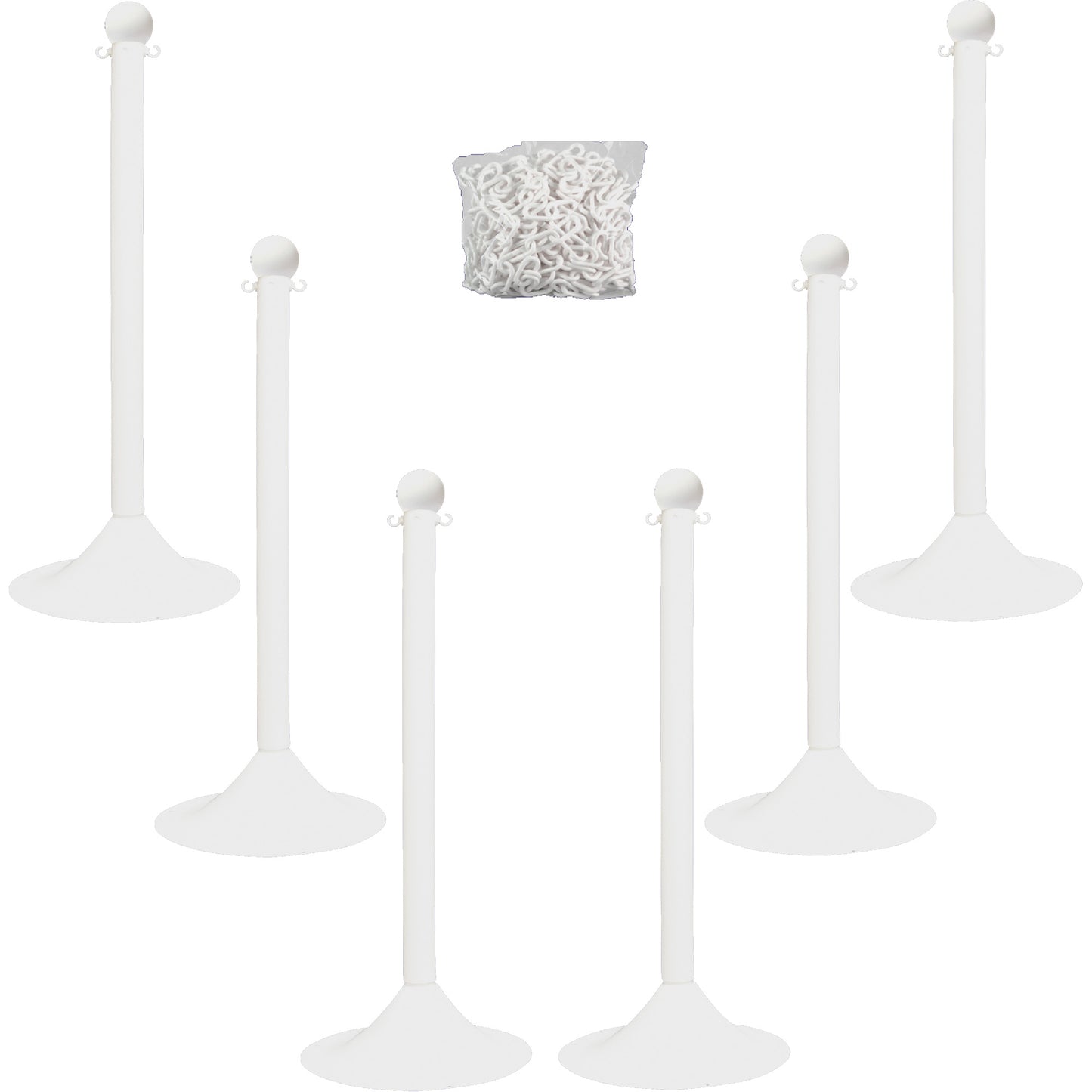 Mr. Chain Light-Duty Stanchion & Chain Kit, 41" High, White