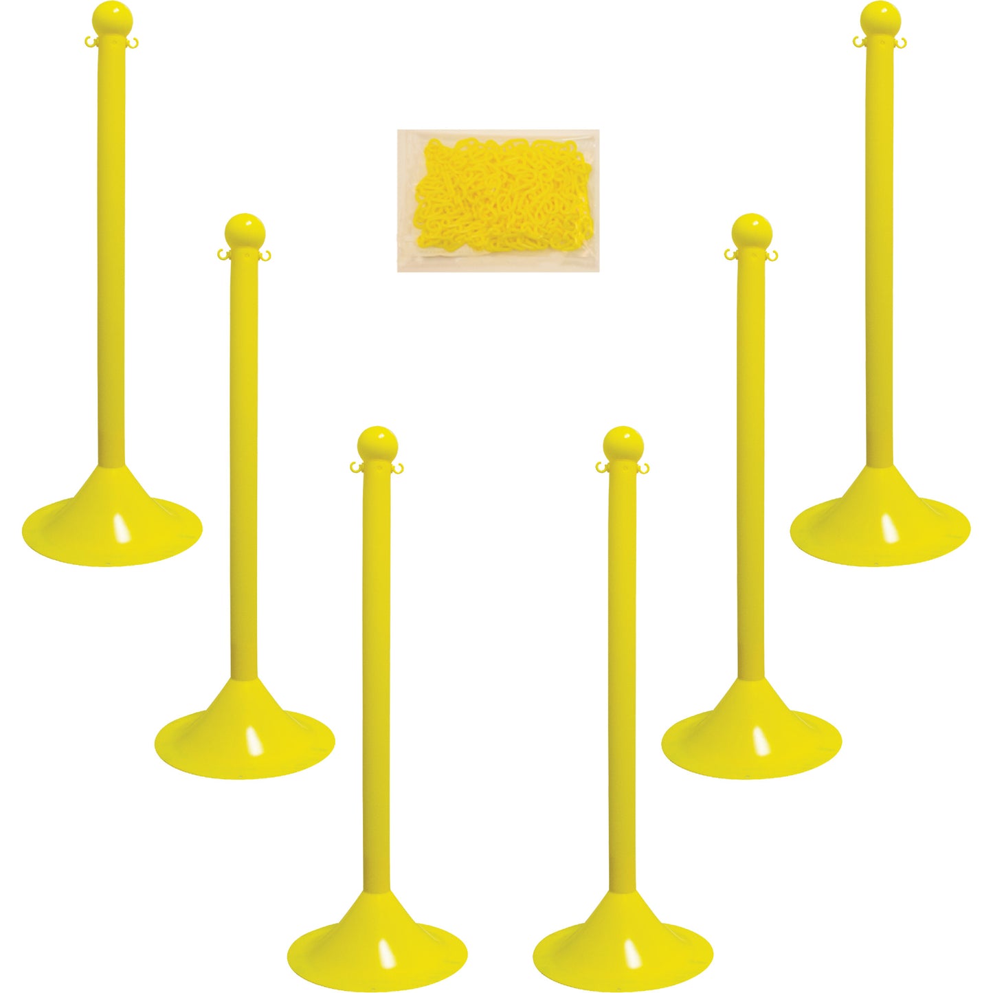 Mr. Chain Light-Duty Stanchion & Chain Kit, 41" High, Yellow