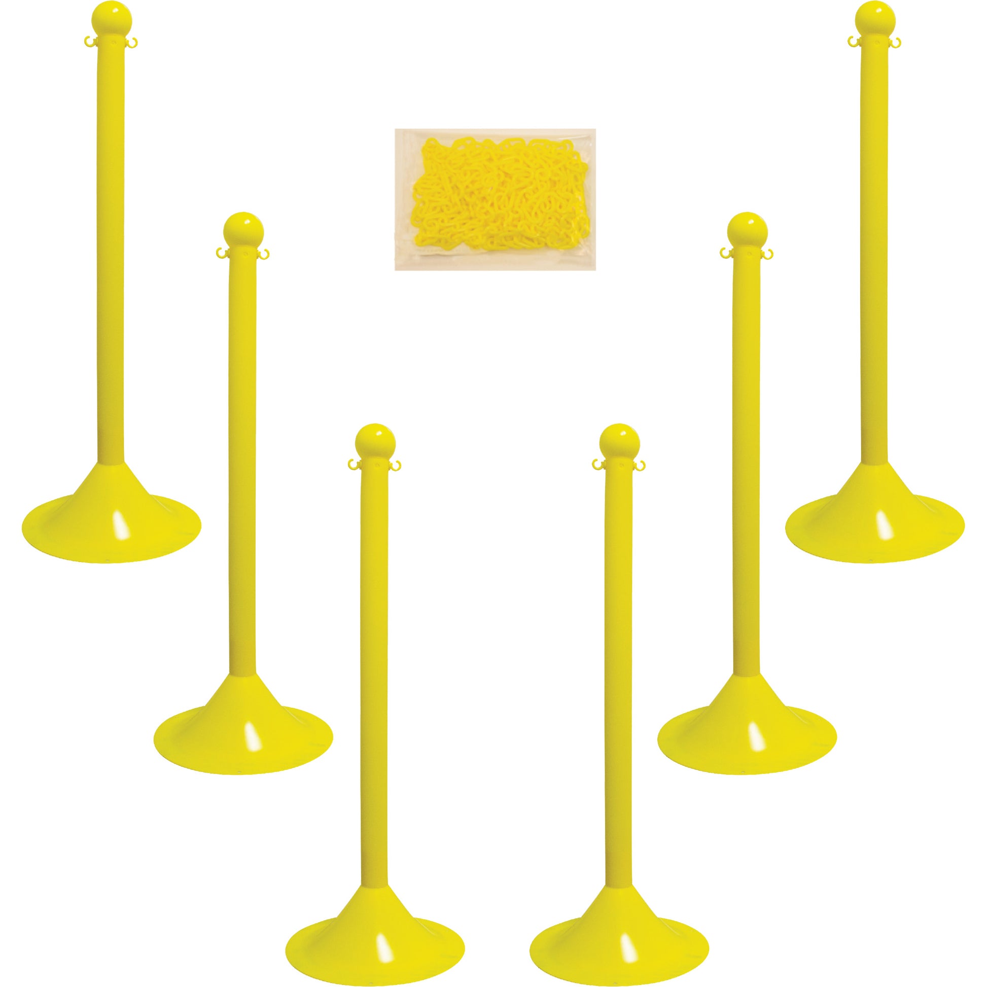 Mr. Chain Light-Duty Stanchion & Chain Kit, 41" High, Yellow