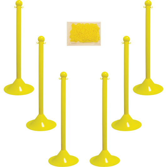 Mr. Chain Light-Duty Stanchion & Chain Kit, 41" High, Yellow