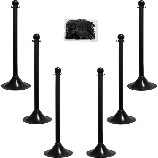 Mr. Chain Light-Duty Stanchion & Chain Kit, 41" High, Black
