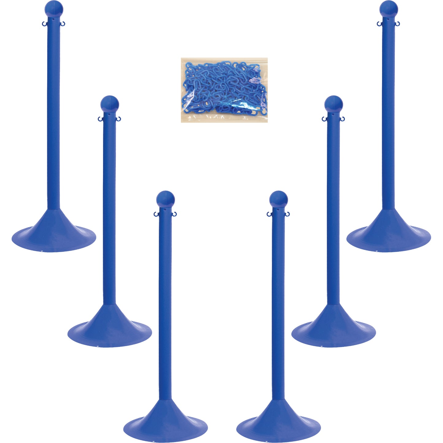 Mr. Chain Light-Duty Stanchion & Chain Kit, 41" High, Blue