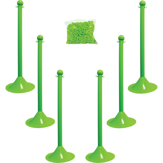 Mr. Chain Light-Duty Stanchion & Chain Kit, 41" High, Green