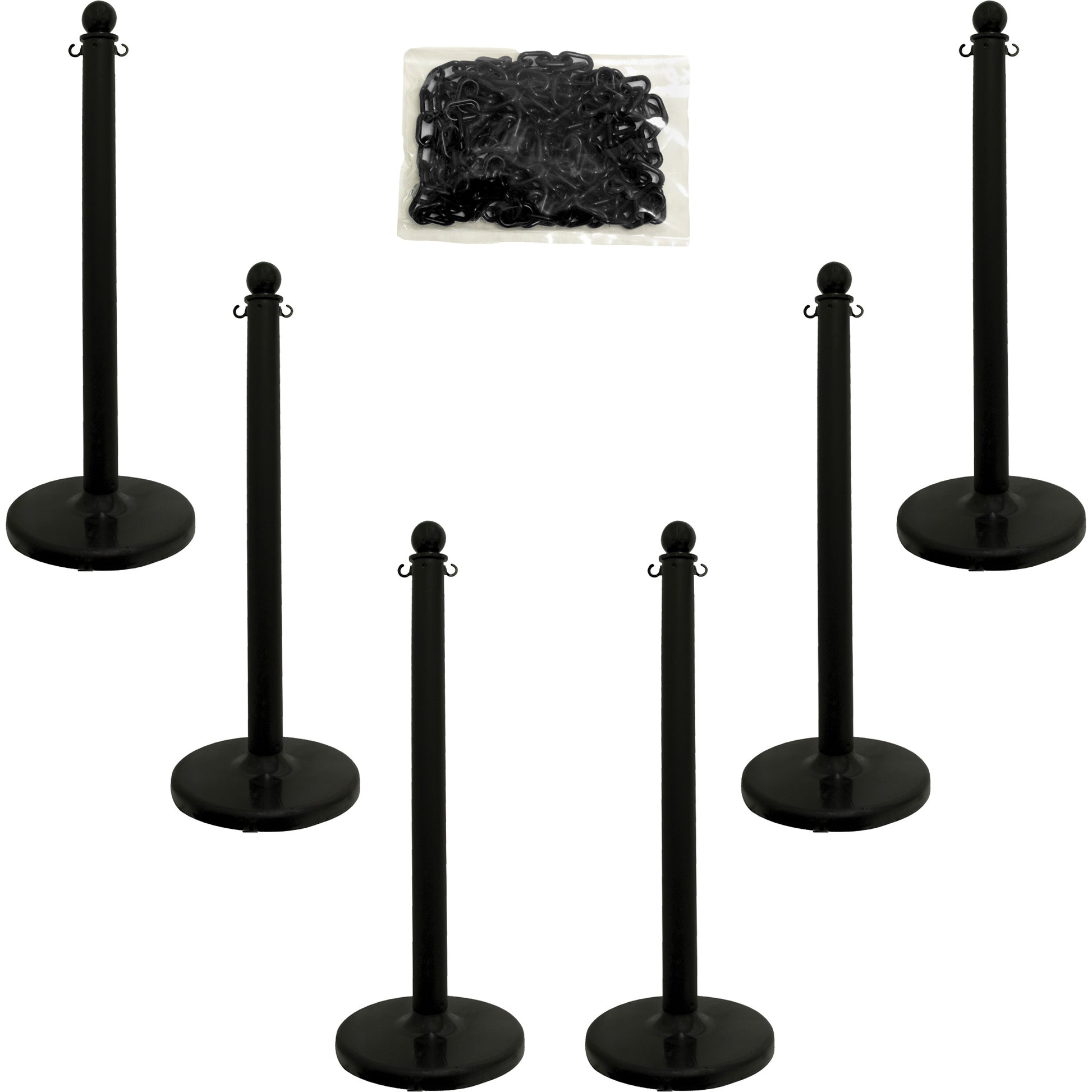 Mr. Chain Medium-Duty Stanchion & Chain Kit, 40" High, Black