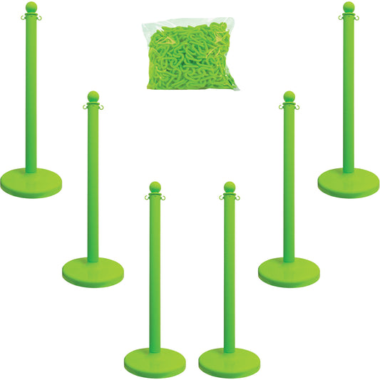 Mr. Chain Medium-Duty Stanchion & Chain Kit, 40" High, Green