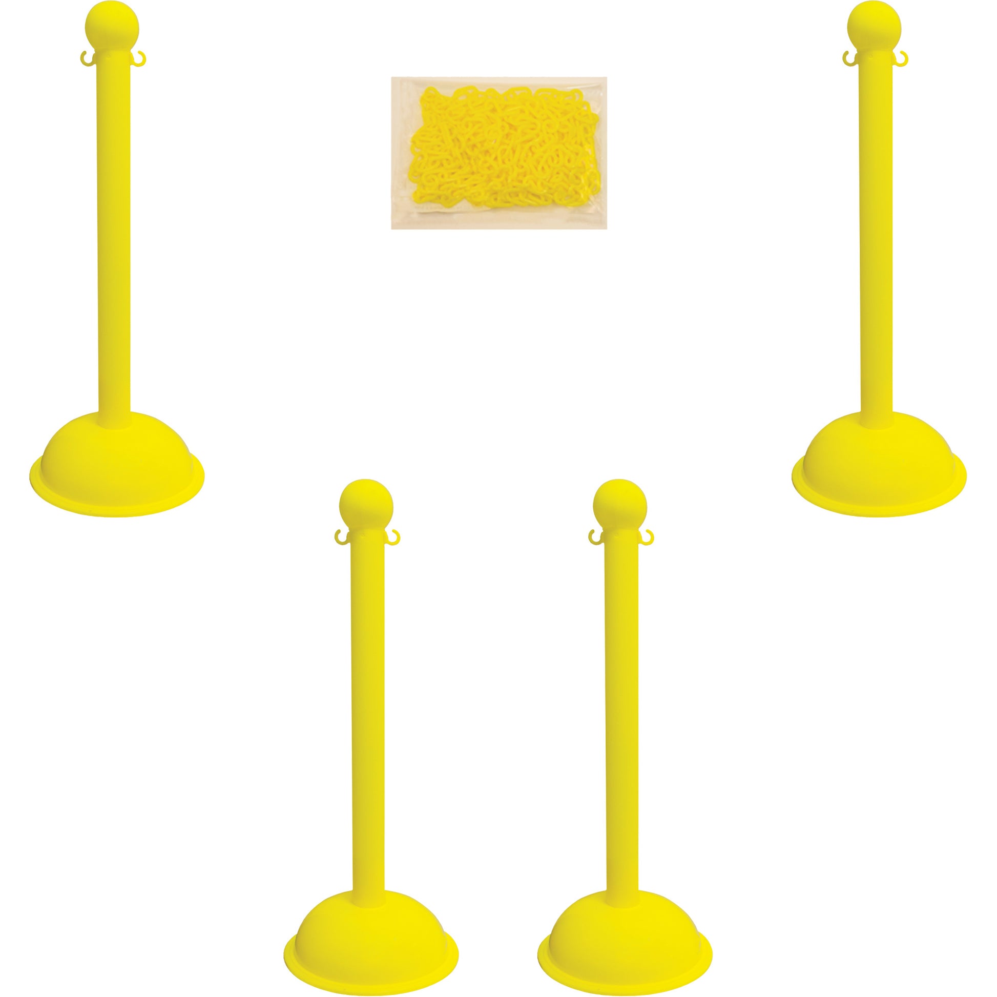 Mr. Chain Heavy-Duty Stanchion & Chain Kit, 41" High, Yellow
