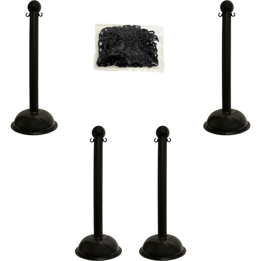 Mr. Chain Heavy-Duty Stanchion & Chain Kit, 41" High, Black