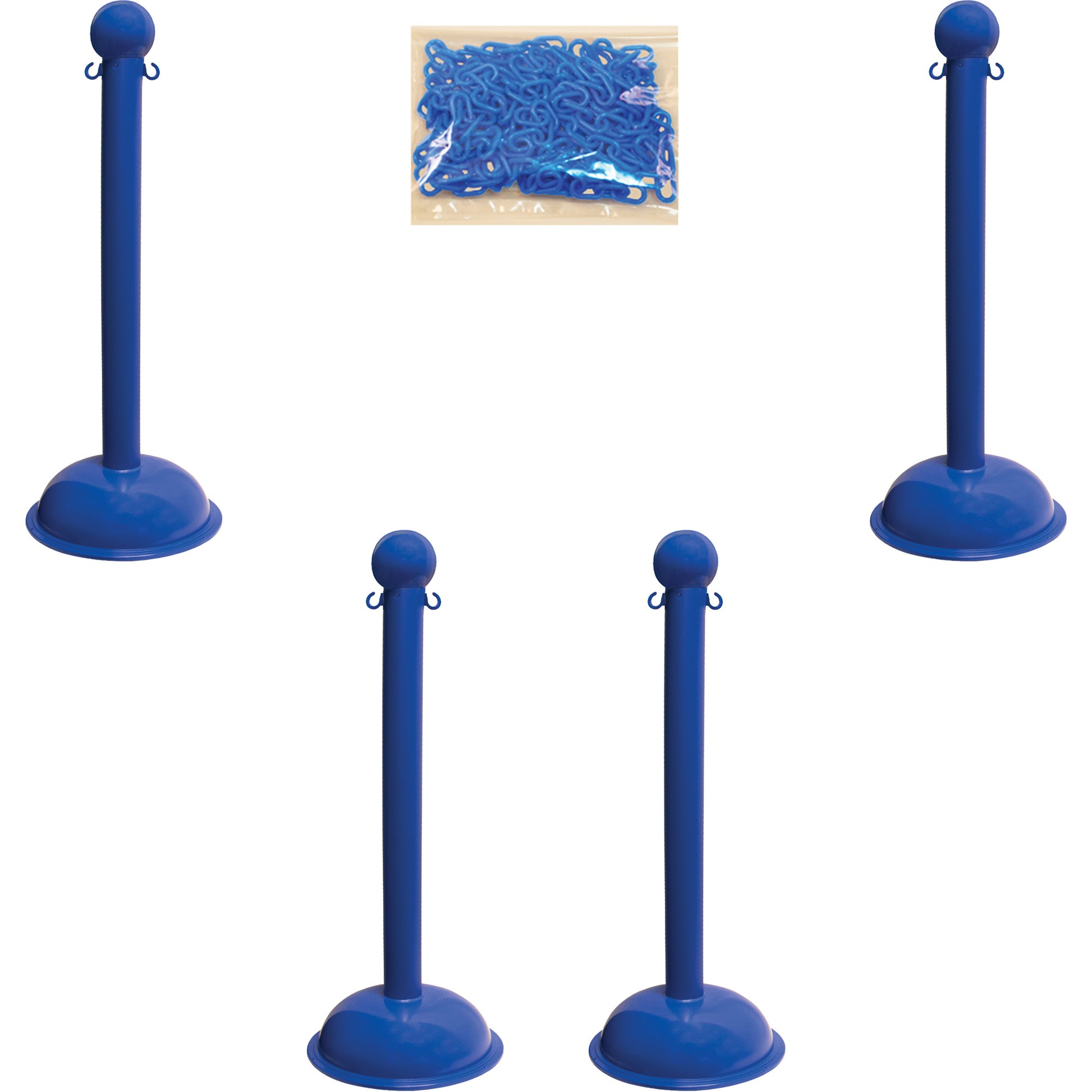 Mr. Chain Heavy-Duty Stanchion & Chain Kit, 41" High, Blue
