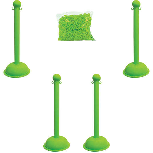 Mr. Chain Heavy-Duty Stanchion & Chain Kit, 41" High, Green