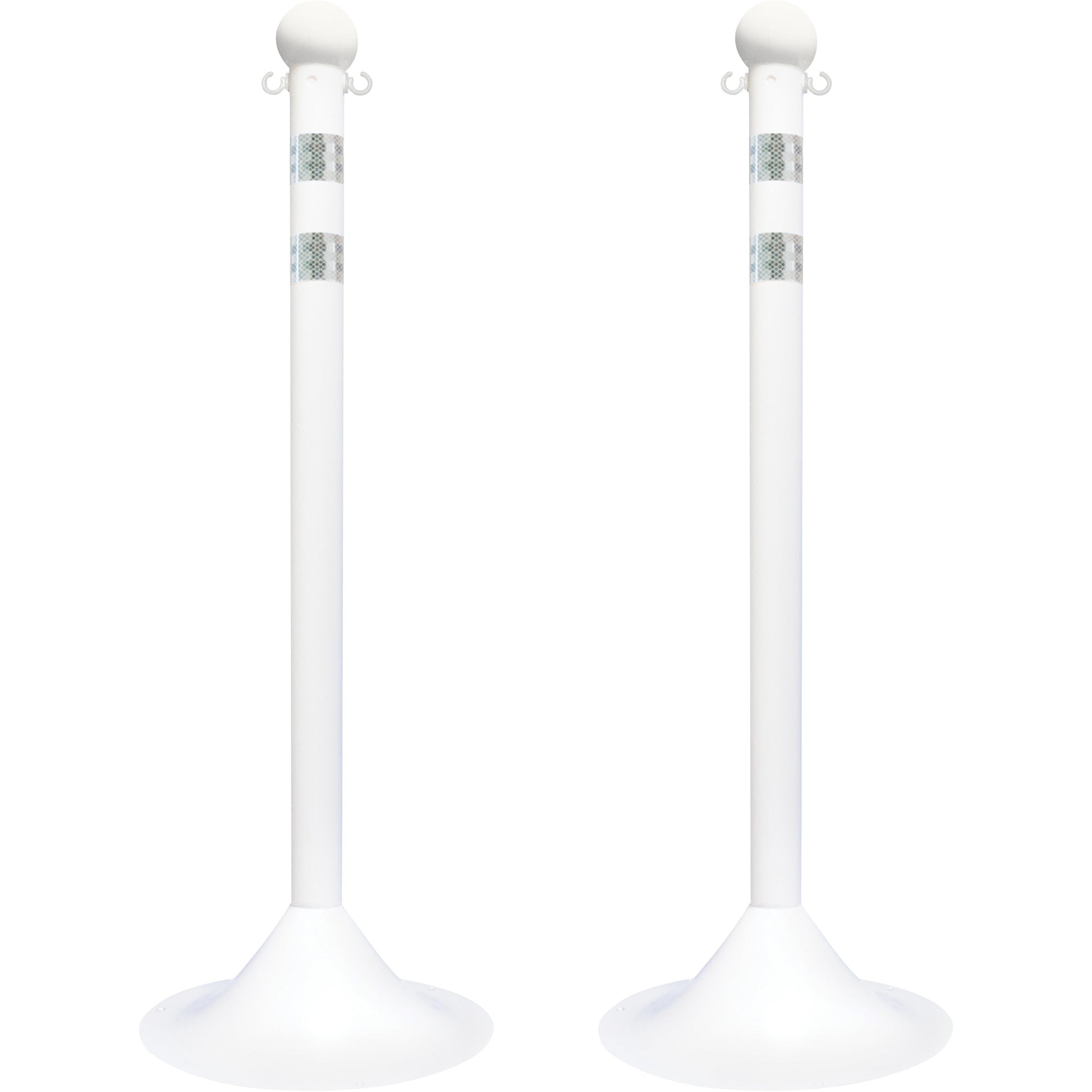 Mr. Chain Light-Duty Reflective Stanchion Set, 41" High, White