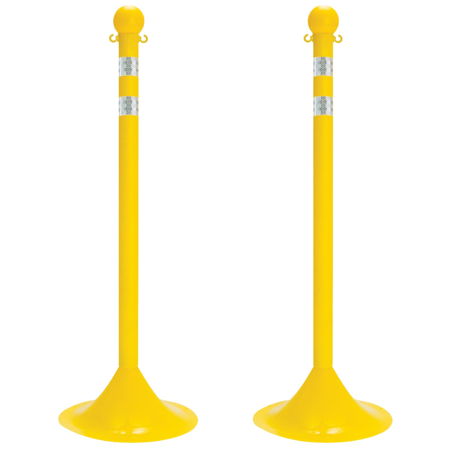 Mr. Chain Light-Duty Reflective Stanchion Set, 41" High, Yellow