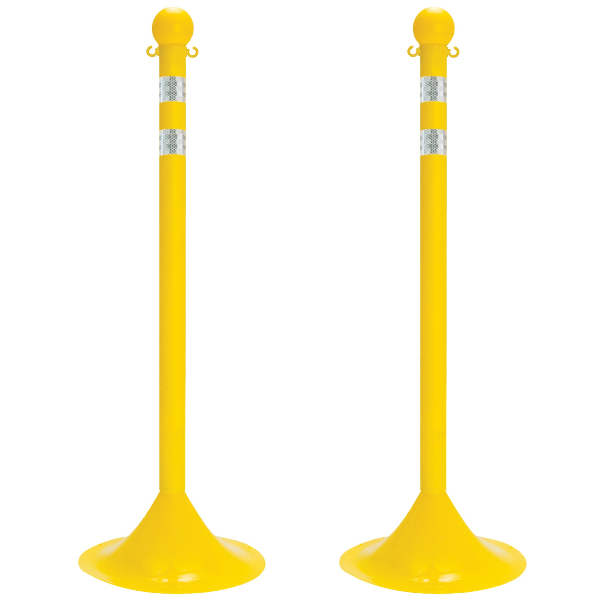 Mr. Chain Light-Duty Reflective Stanchion Set, 41" High, Yellow