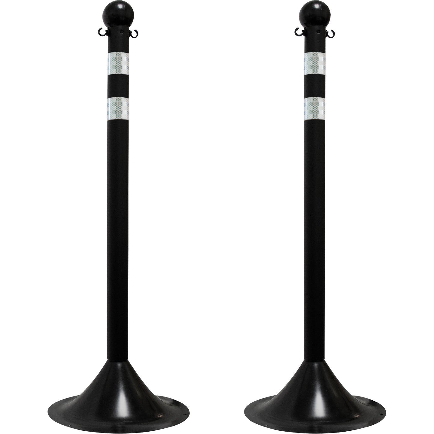 Mr. Chain Light-Duty Reflective Stanchion Set, 41" High, Black