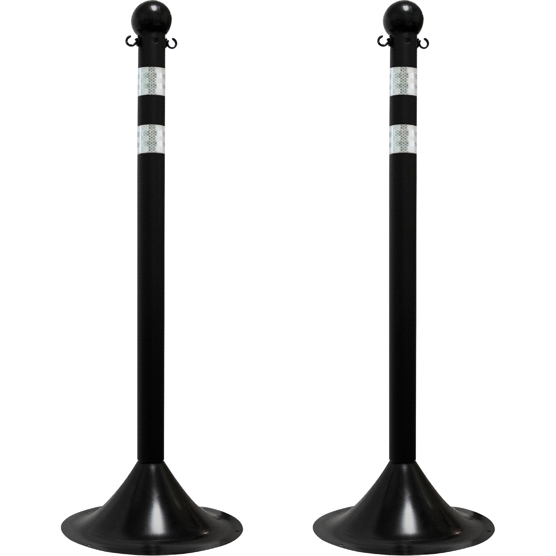 Mr. Chain Light-Duty Reflective Stanchion Set, 41" High, Black