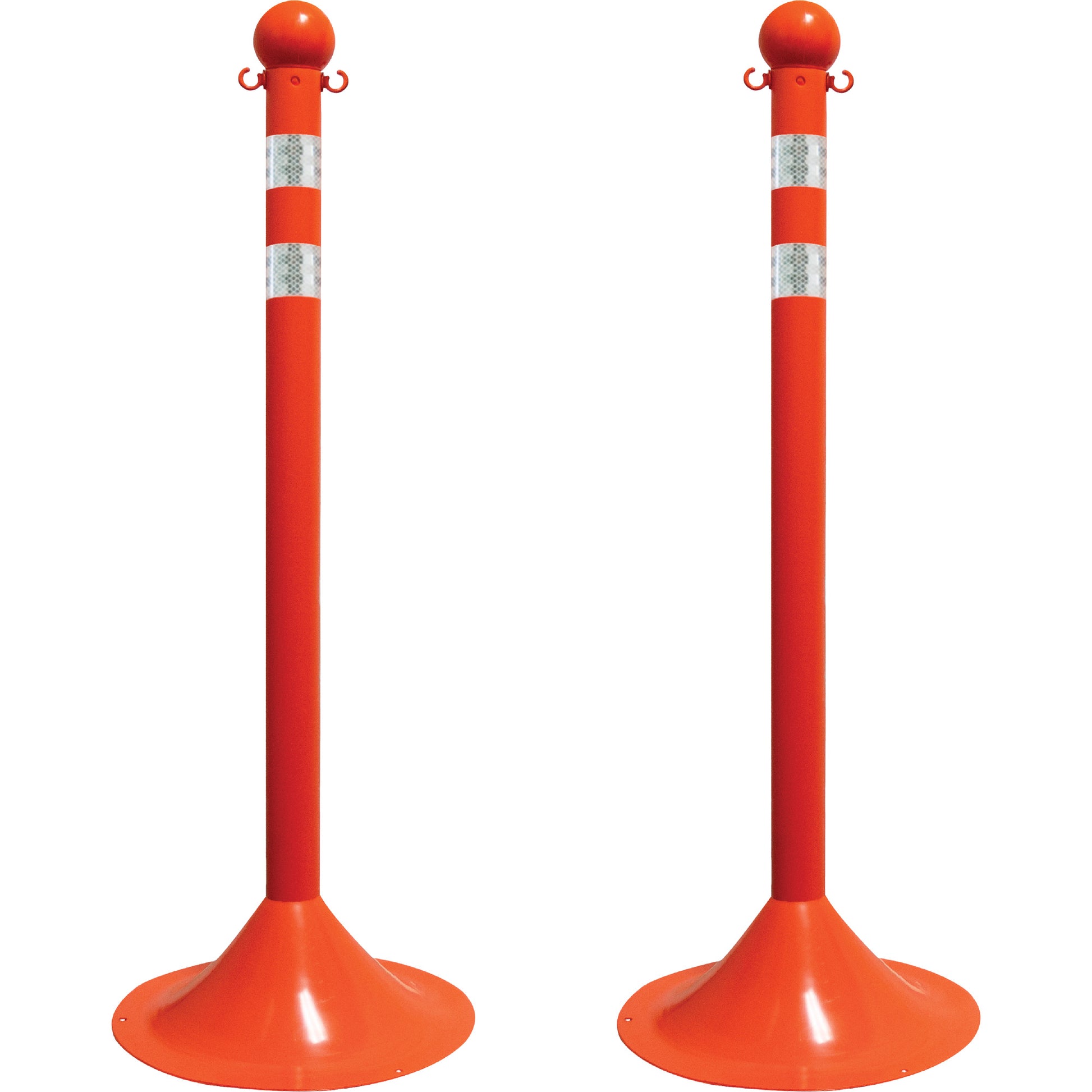 Mr. Chain Light-Duty Reflective Stanchion Set, 41" High, Orange