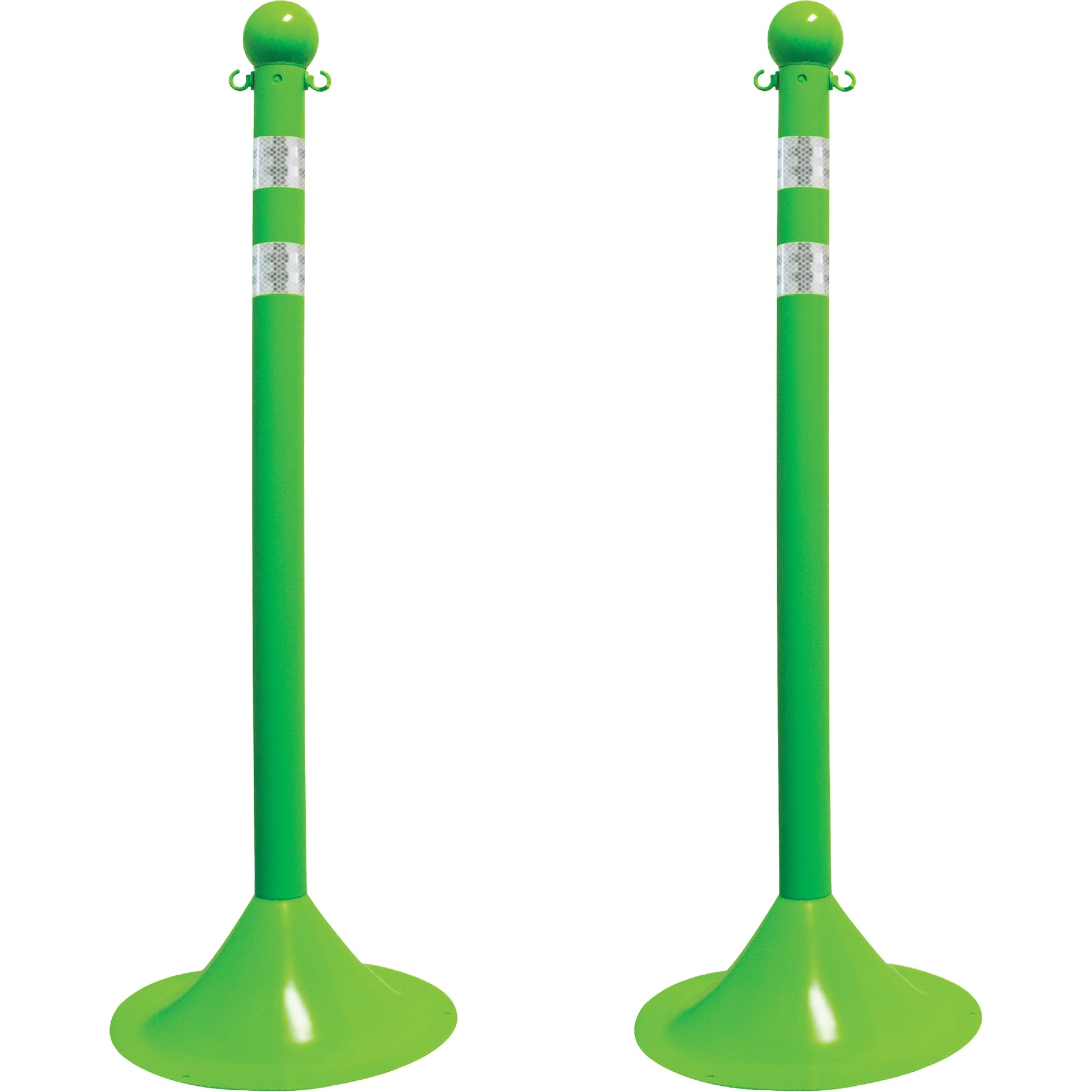 Mr. Chain Light-Duty Reflective Stanchion Set, 41" High, Green