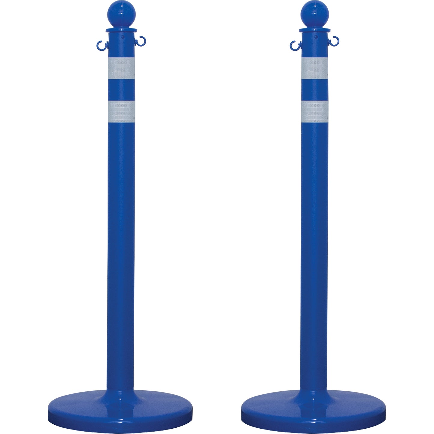 Mr. Chain Medium-Duty Reflective Stanchion Set, 40" High, Blue