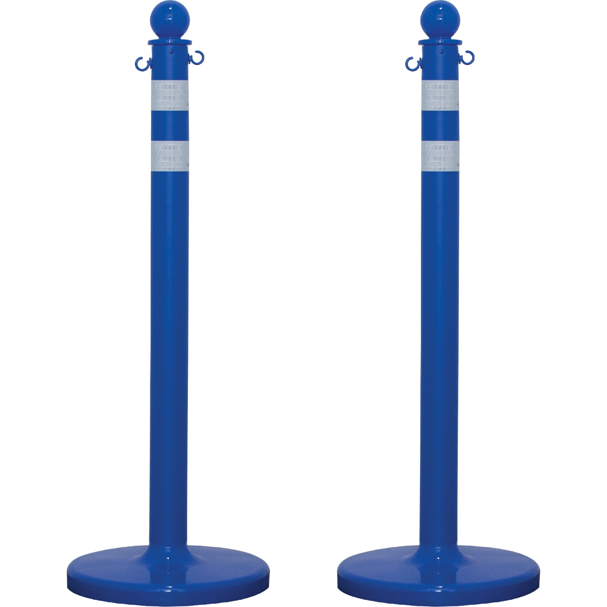Mr. Chain Medium-Duty Reflective Stanchion Set, 40" High, Blue