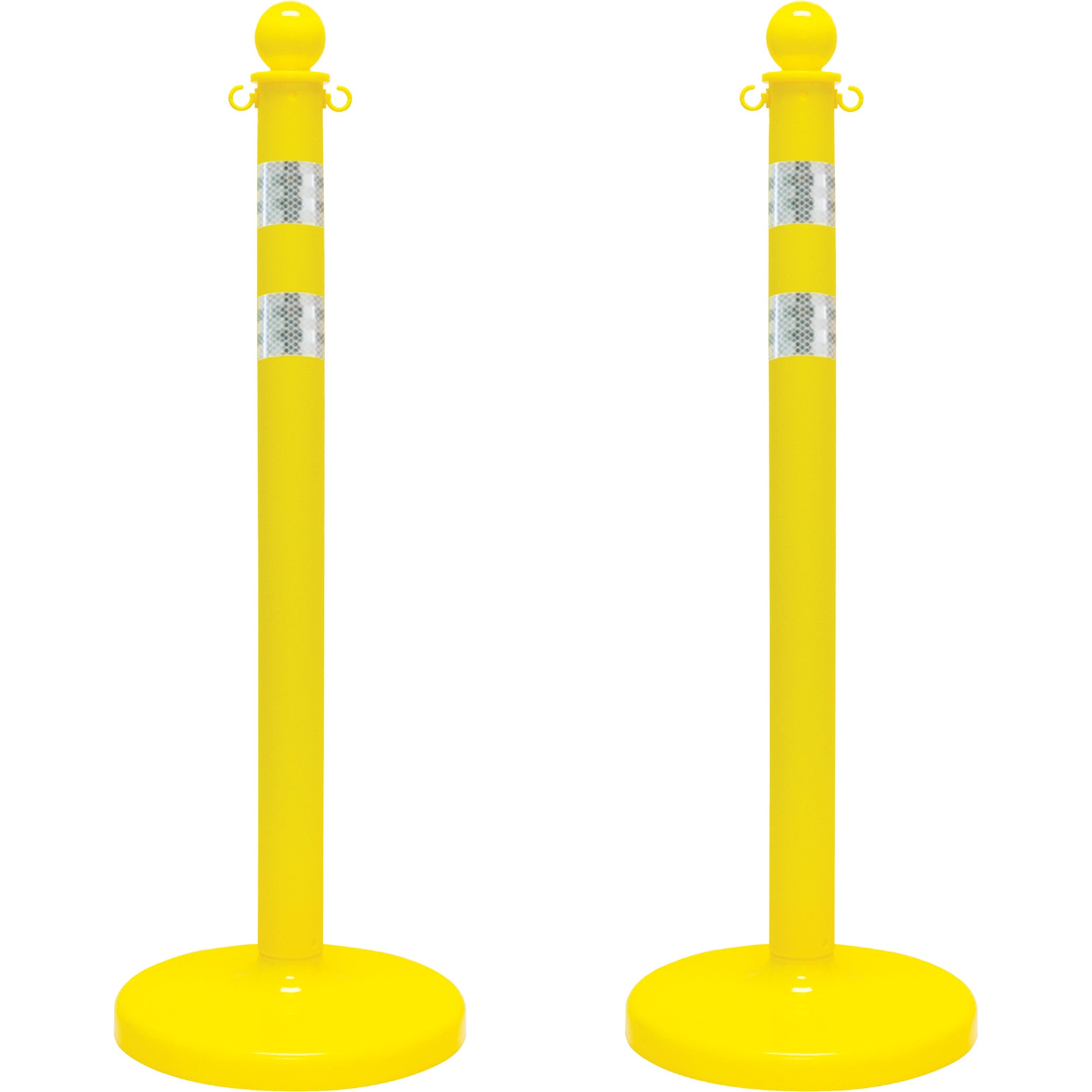 Mr. Chain Medium-Duty Reflective Stanchion Set, 40" High, Yellow