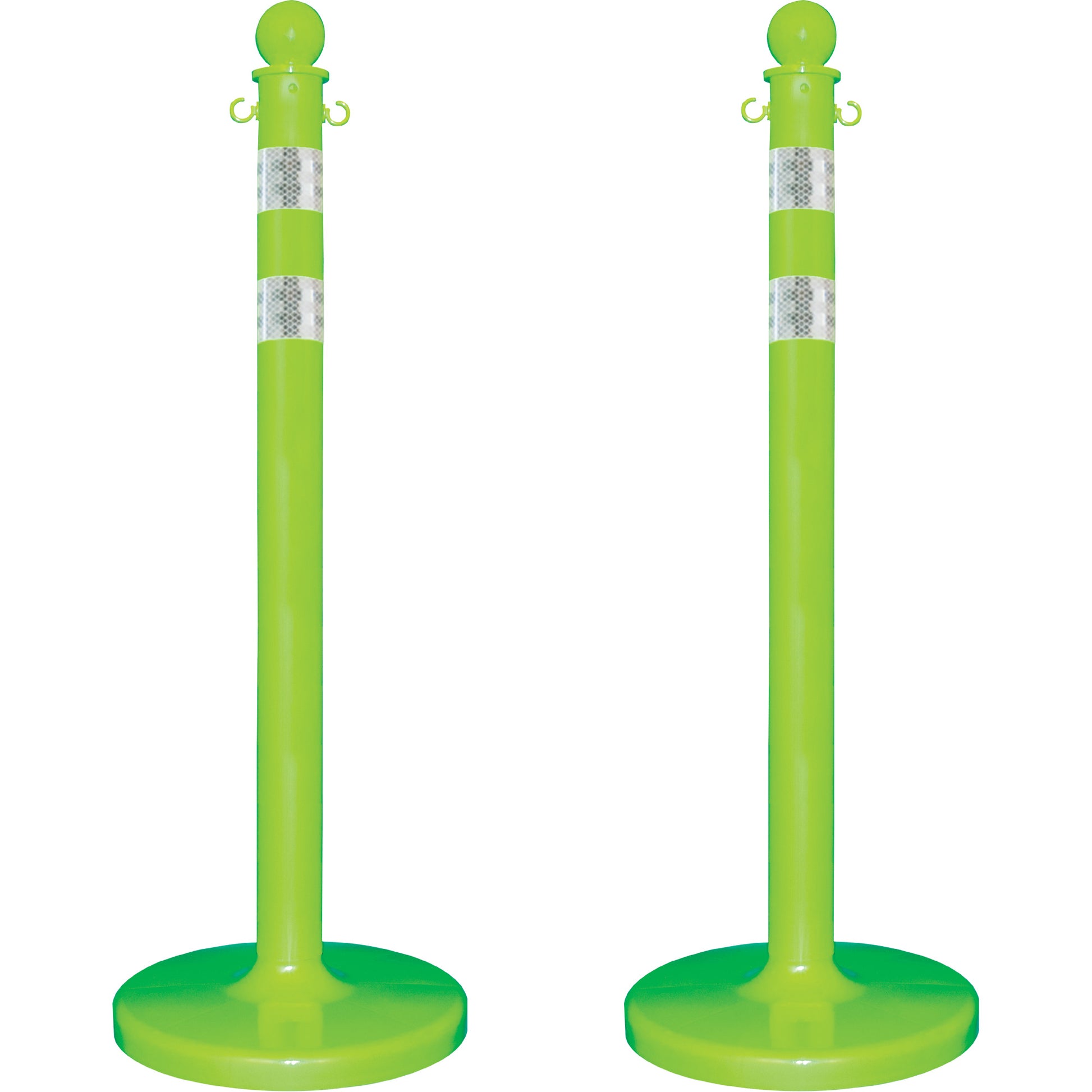 Mr. Chain Medium-Duty Reflective Stanchion Set, 40" High, Green