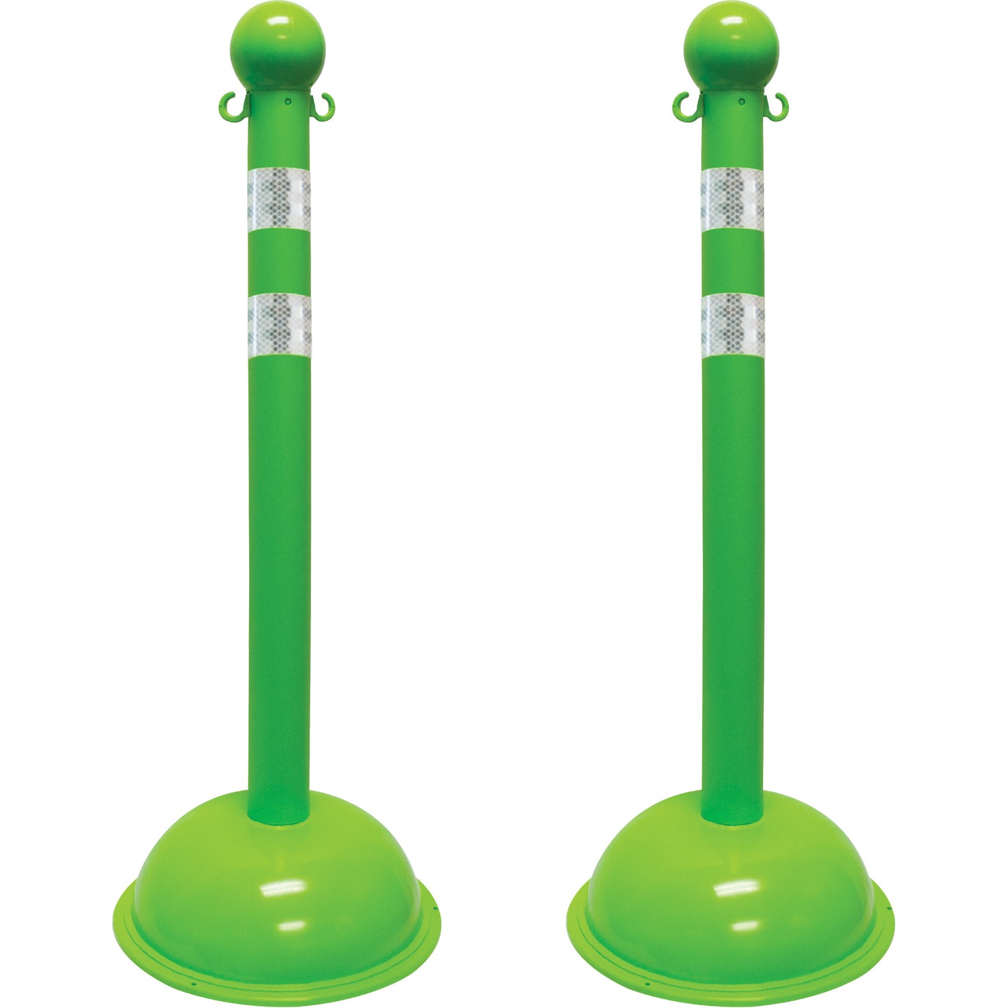 Mr. Chain Heavy-Duty Reflective Stanchion Set, 41" High, Green